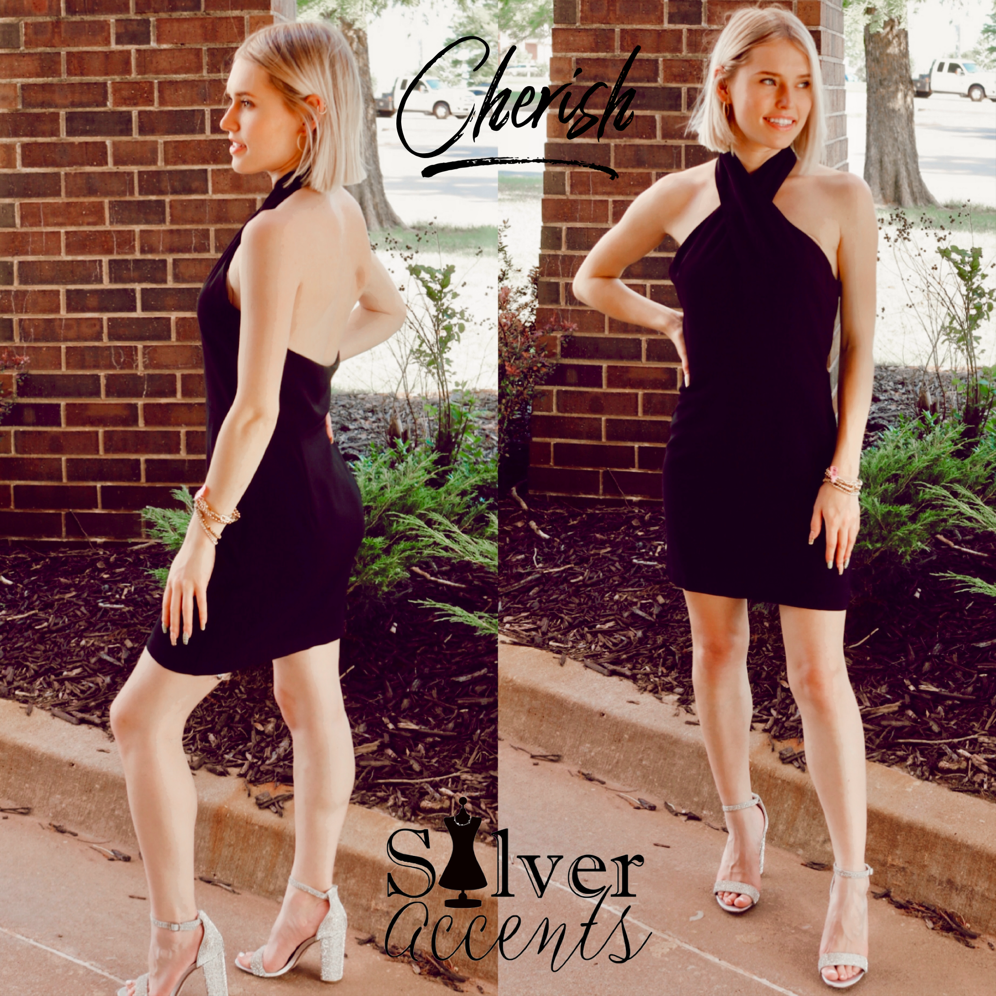 CHERISH Crossover HalterNeck BodyCon Dress