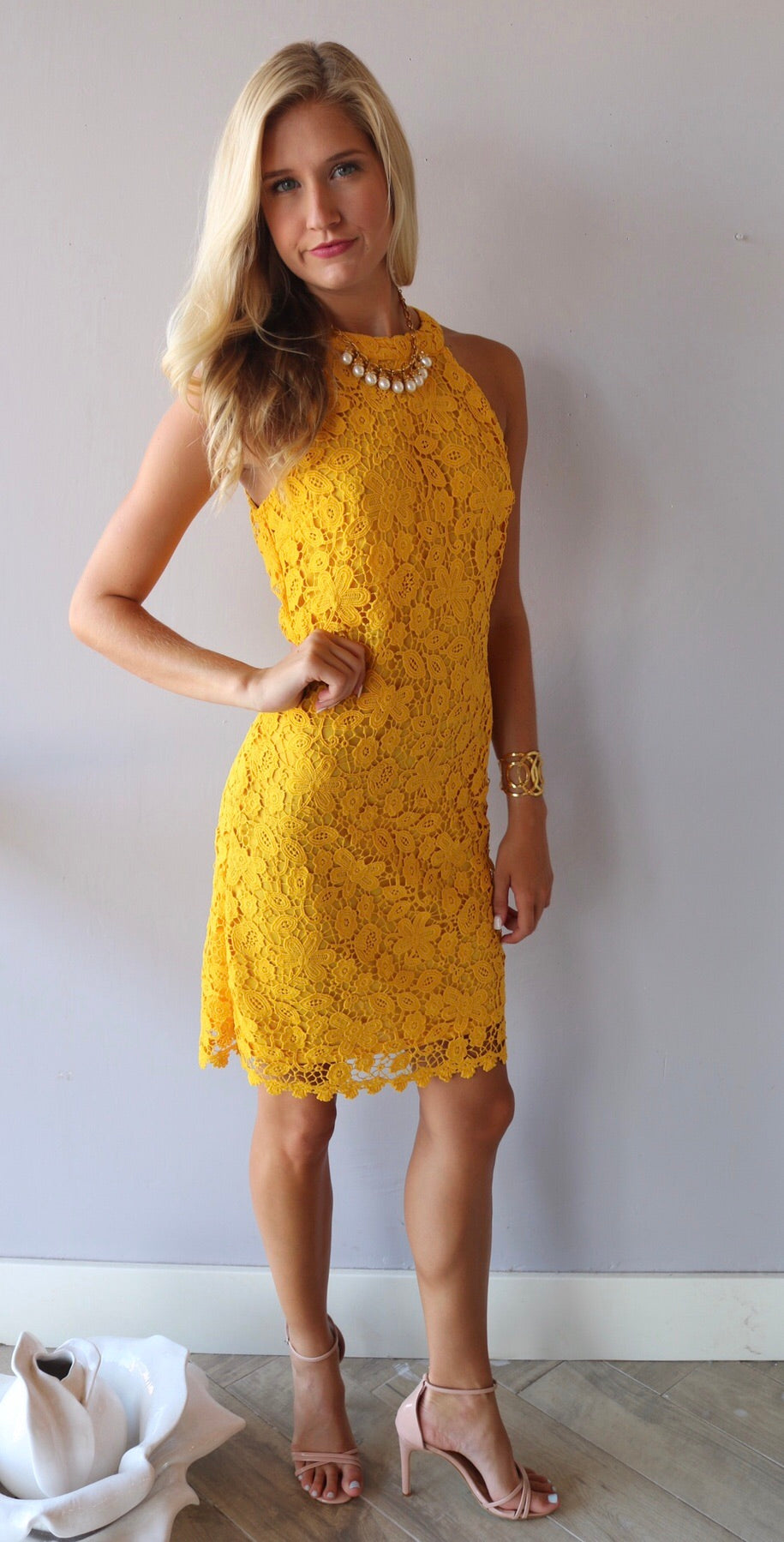 UMGEE Crochet Lace HANDPICKED HalterNeck Dress