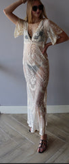 HERITAGE Lace VNeck Maxi Dress