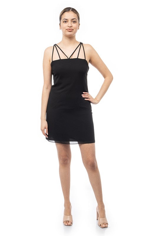 BOLT Strappy Back Chiffon Shift Dress