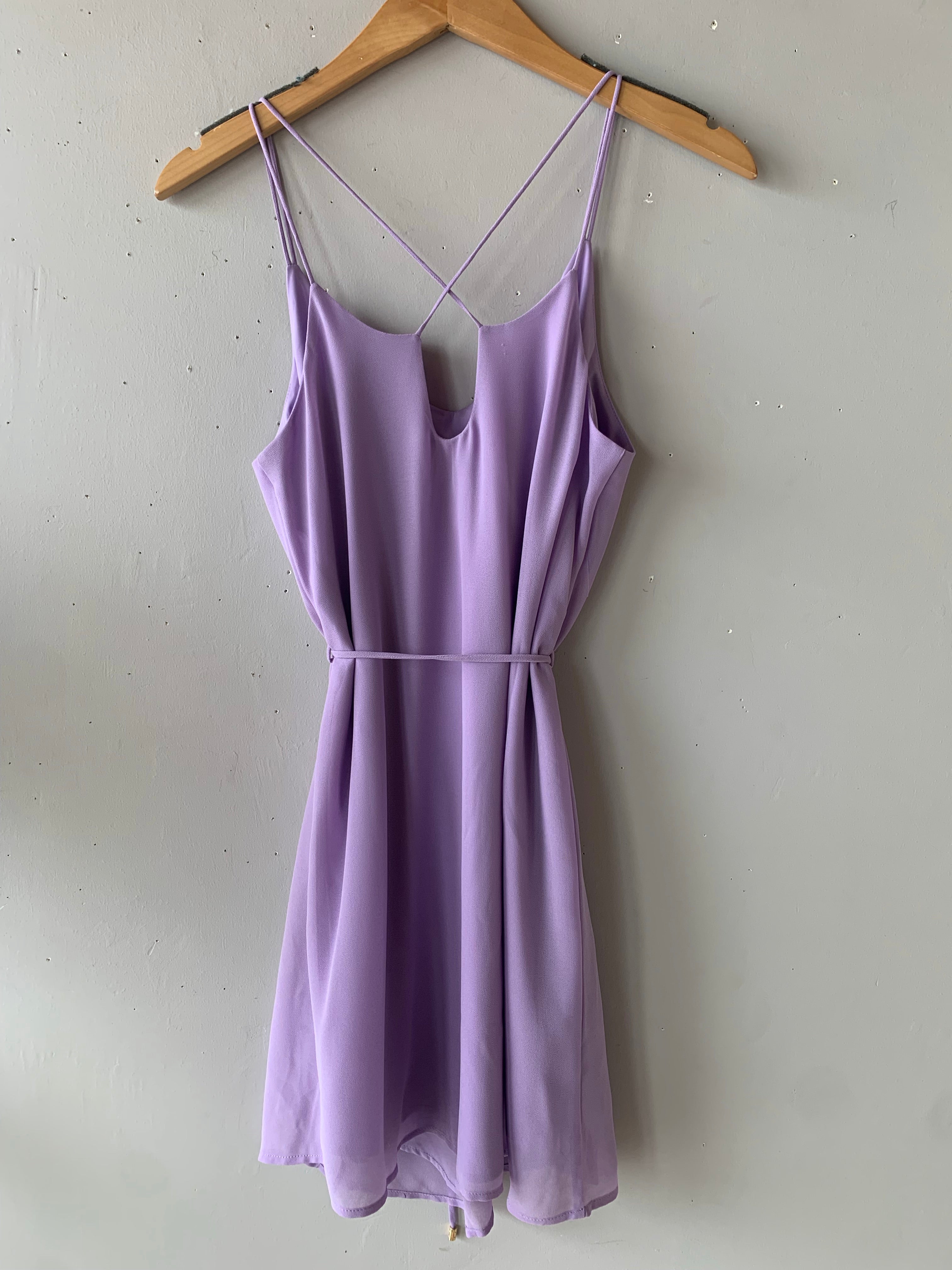 THETA V~Neck Strappy~Back Woven Dress