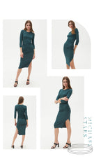 MICHAEL STARS 3/4 Sleeve CHRISTINA Midi Dress