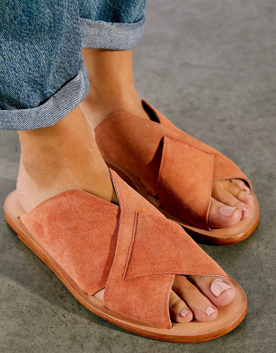 FREE PEOPLE Slip On EMILIA Suede Sandals