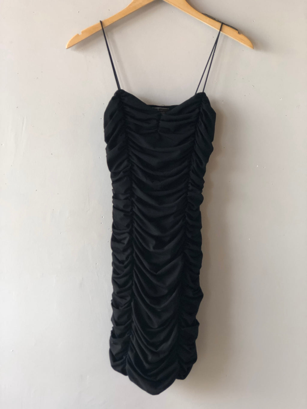 MASQUE Shirred SpaghettiStrap Bodycon Dress