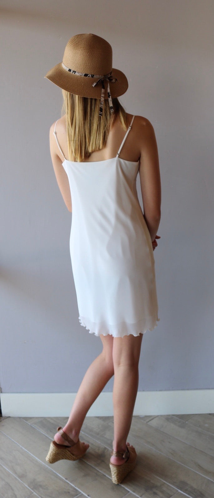 Naked Zebra HOLD ON LettuceHem Chiffon Cami Slip Dress