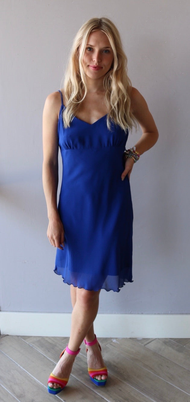 Naked Zebra HOLD ON LettuceHem Chiffon Cami Slip Dress