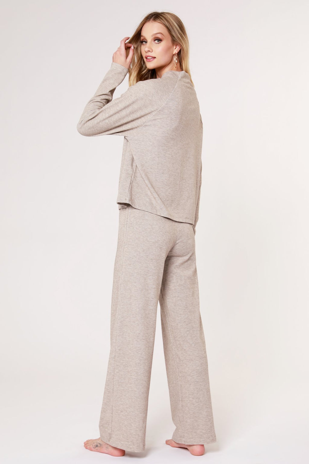 BOBI Cozy Heather Knit MANHATTAN WideLeg Pants