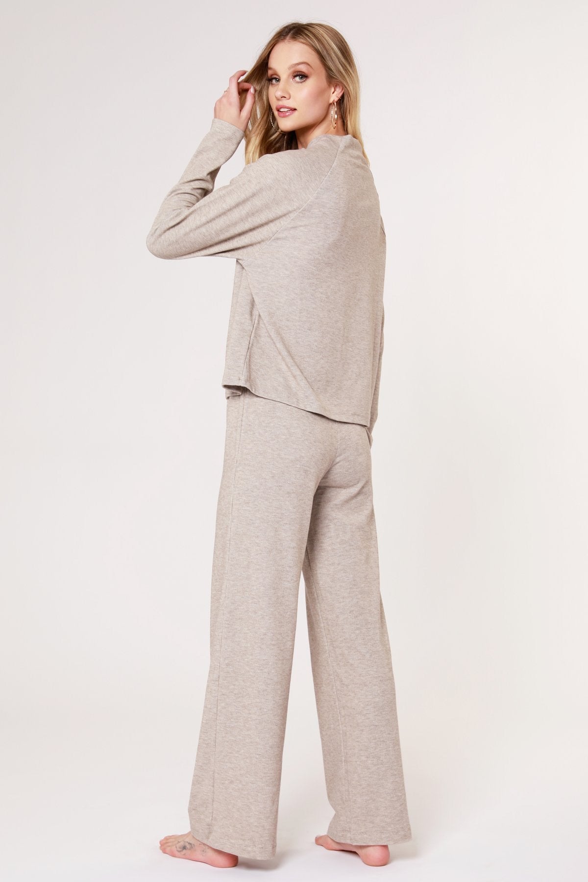 BOBI Cozy Heather Knit MANHATTAN WideLeg Pants