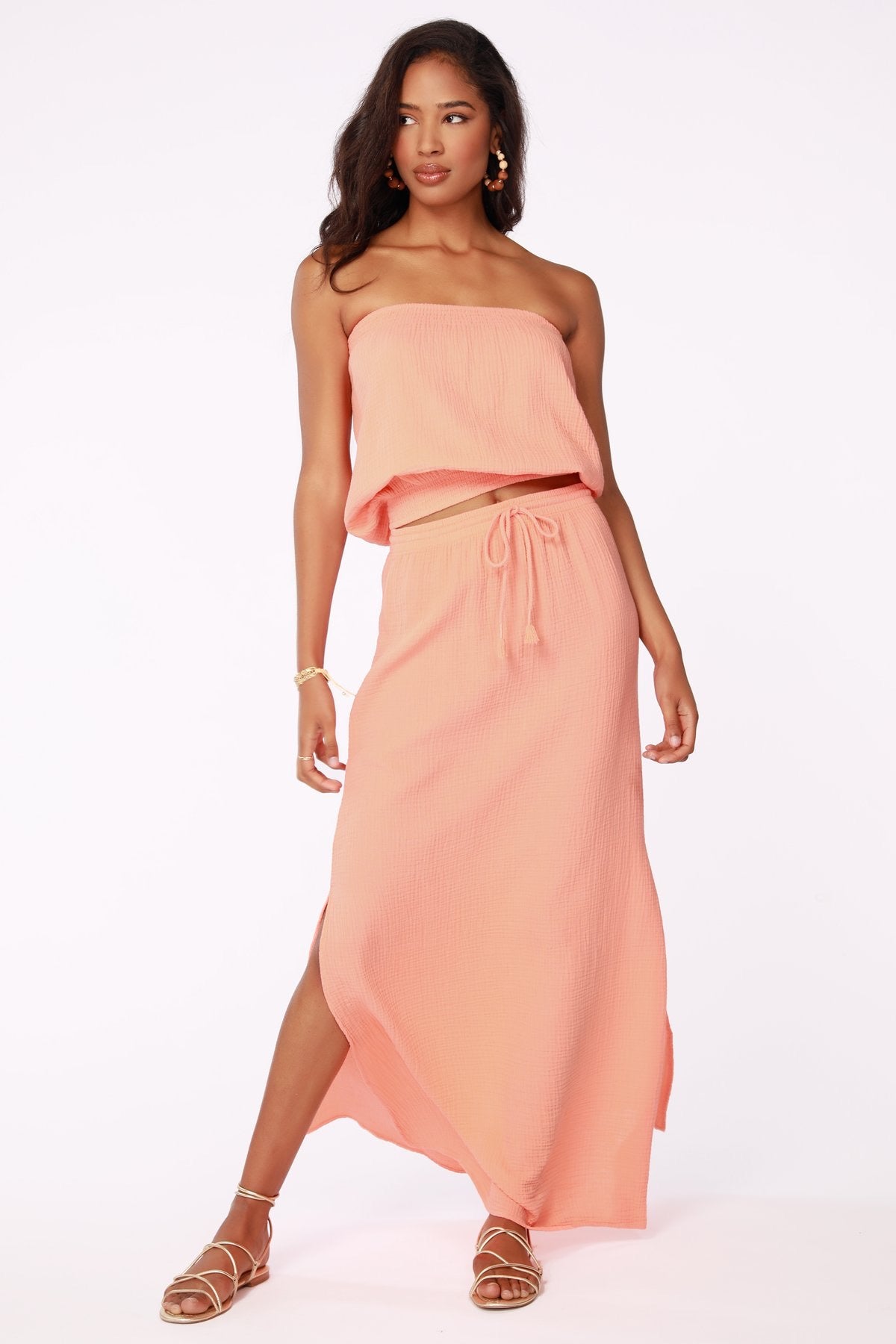 BOBI Beach Gauze UPSTART Strapless Smock Top