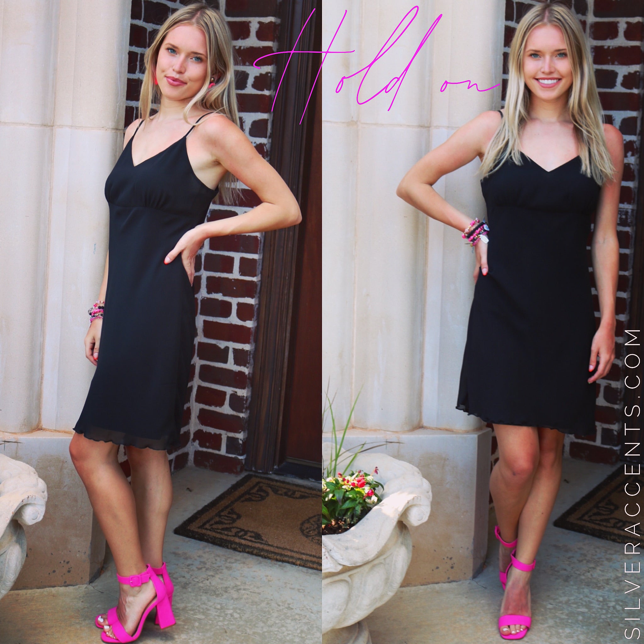 Naked Zebra HOLD ON LettuceHem Chiffon Cami Slip Dress