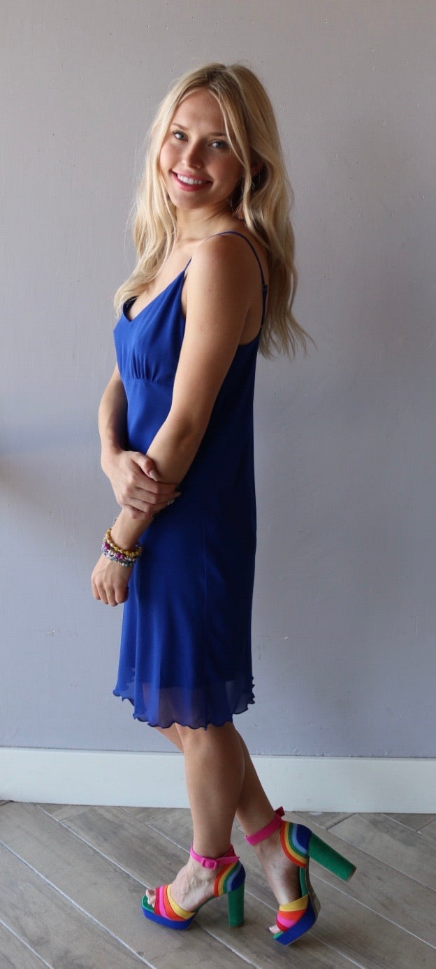 Naked Zebra HOLD ON LettuceHem Chiffon Cami Slip Dress