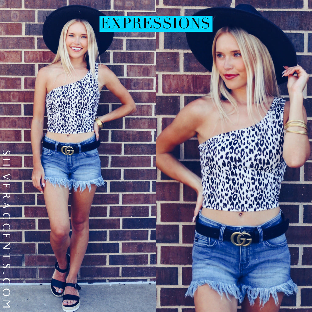 Peach Love California EXPRESSIONS OneShoulder Knit Tank Top