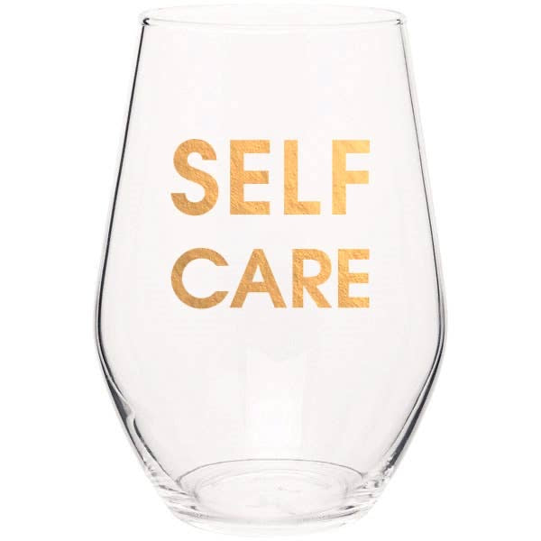CG Graphic Foil Logo Stemless Wine Glass