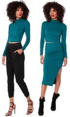 BOBI Shirred IMPACT Turtleneck Top