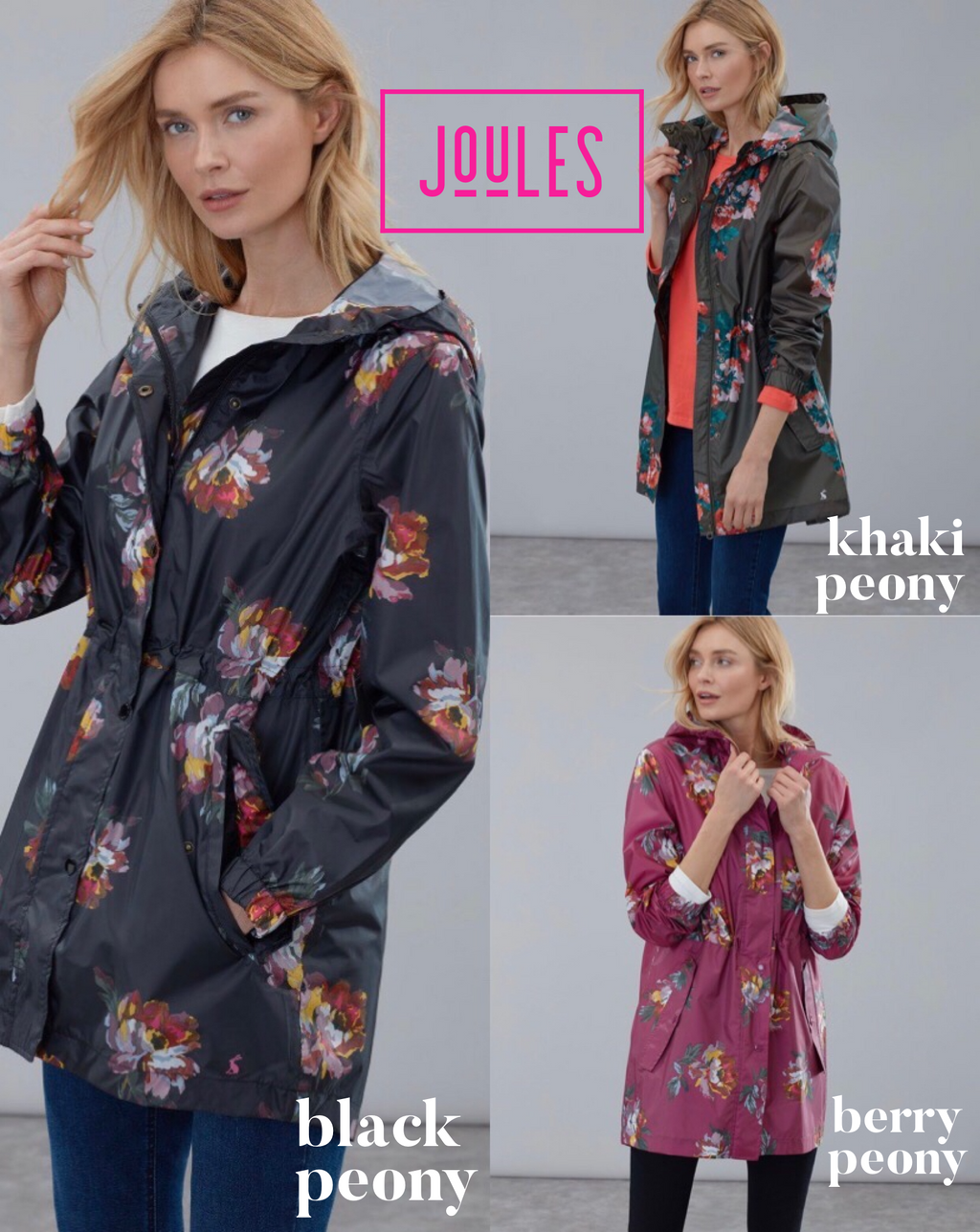 JOULES Peony Pattern GOLIGHTLY Rainjacket