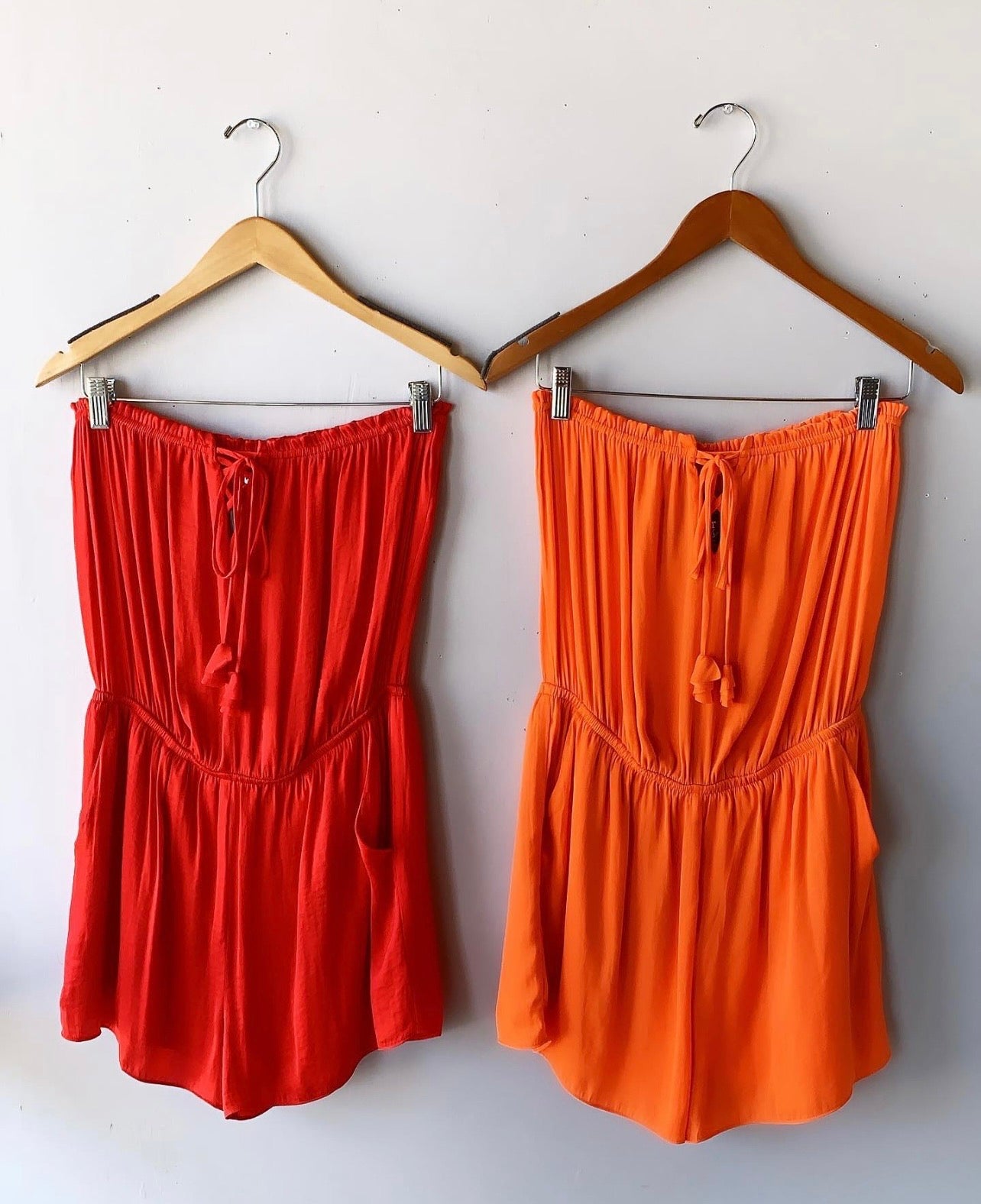 Naked Zebra REVEL Strapless TasselTie Satin Romper