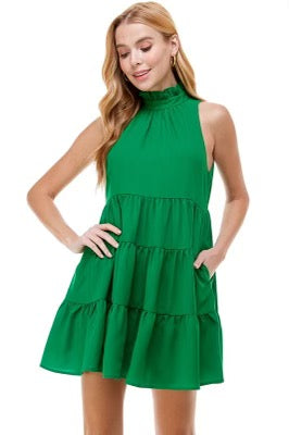 ROYAL HiNeck MutiTier Ruffle Dress
