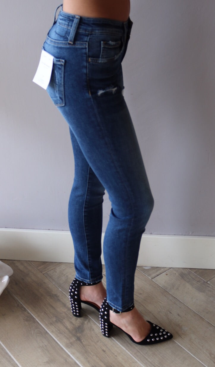 FLYING MONKEY MidRise ALTERNATE BLUE Distressed Skinny Jean