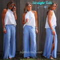 STRAIGHT TALK HiWaist Stripe Tulip Slit Lounge Pant