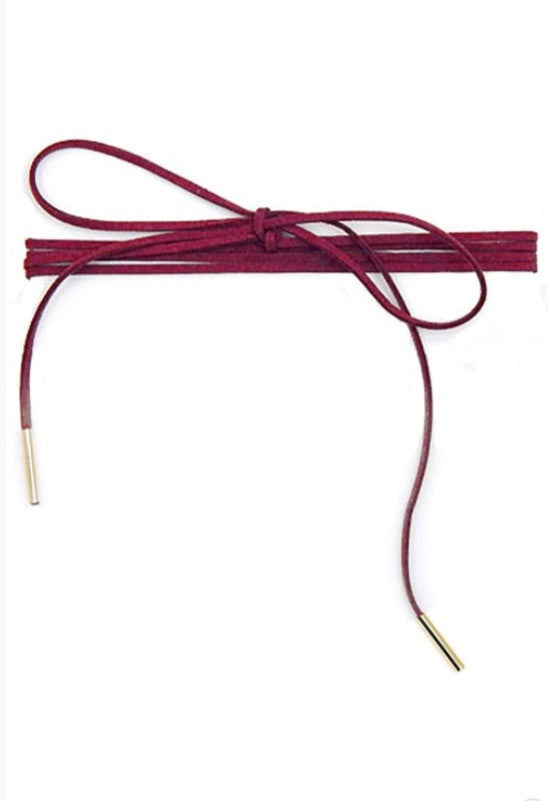 HANNAH Suede Wrap Bolo Choker Necklace