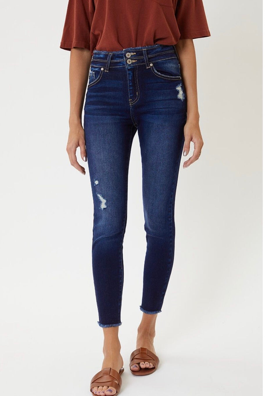 KANCAN HiRise DAYBREAK DoubleWide Band Skinny Jeans