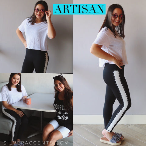 MONO B ARTISAN HiWaist Lasercut Lace Side Legging