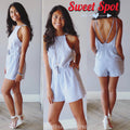 Listicle SWEET SPOT Stripe HalterNeck Short Romper
