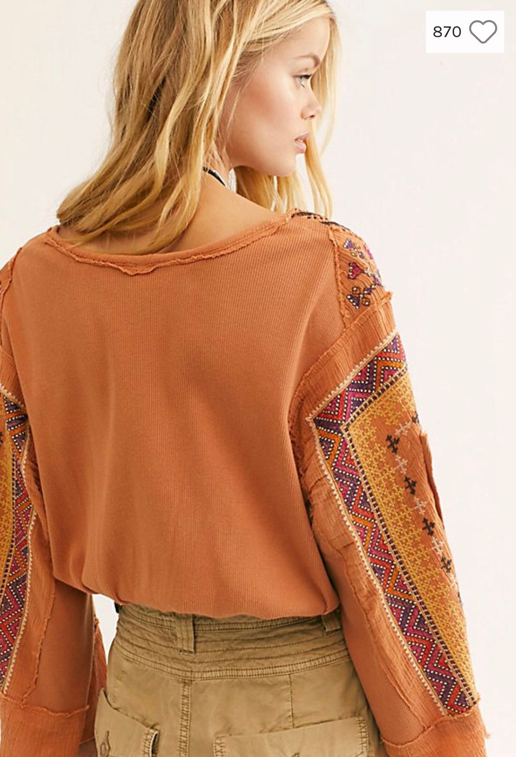 FREE PEOPLE Crochet V-Neck CROSS COUNTRY Top
