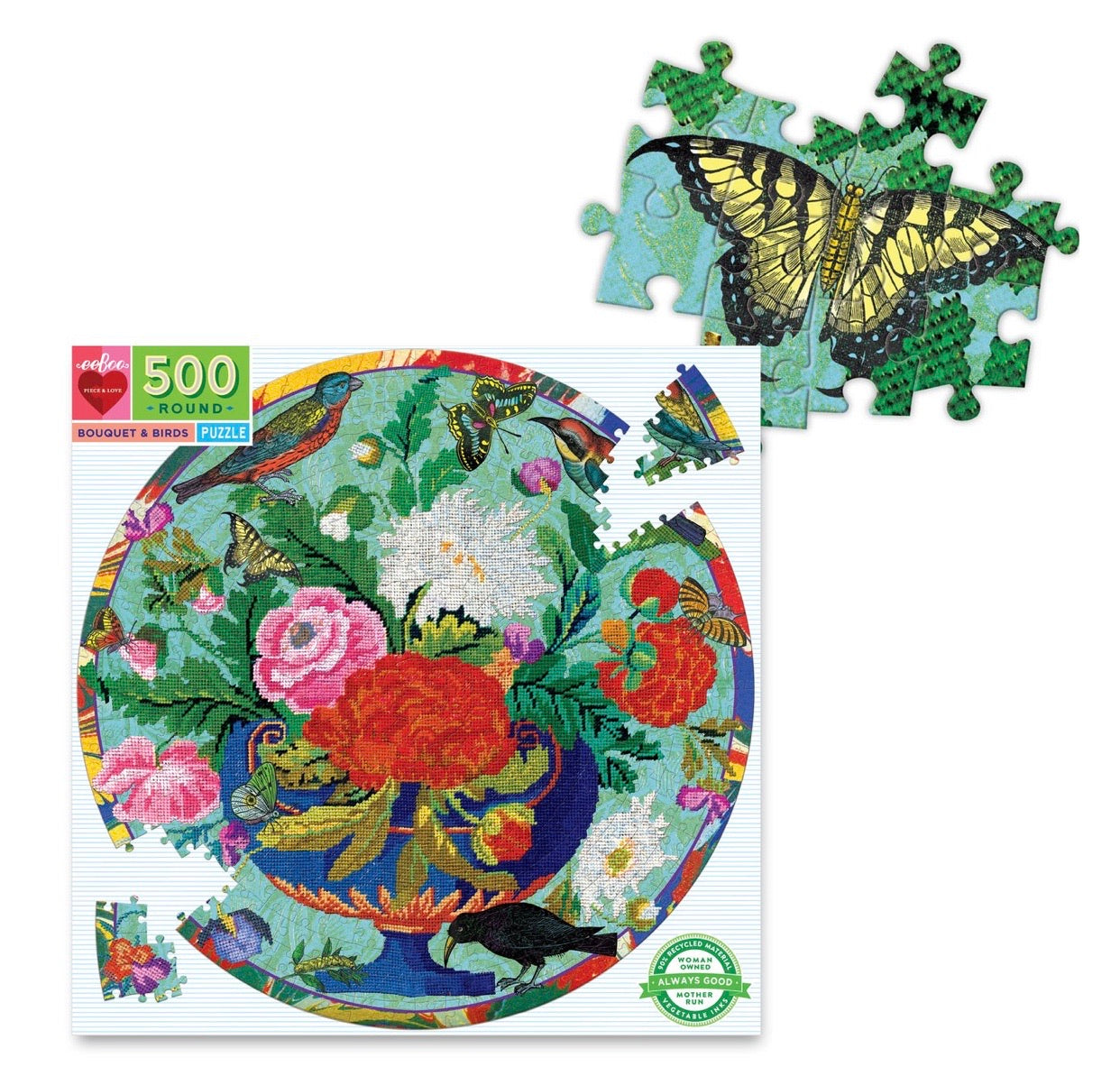 EEBOO Piece & Love 500 Pc ROUND Puzzle