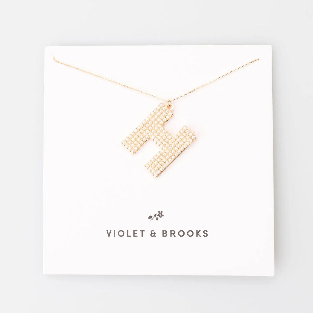 VIOLET & BROOKS Pearl Initial Necklace