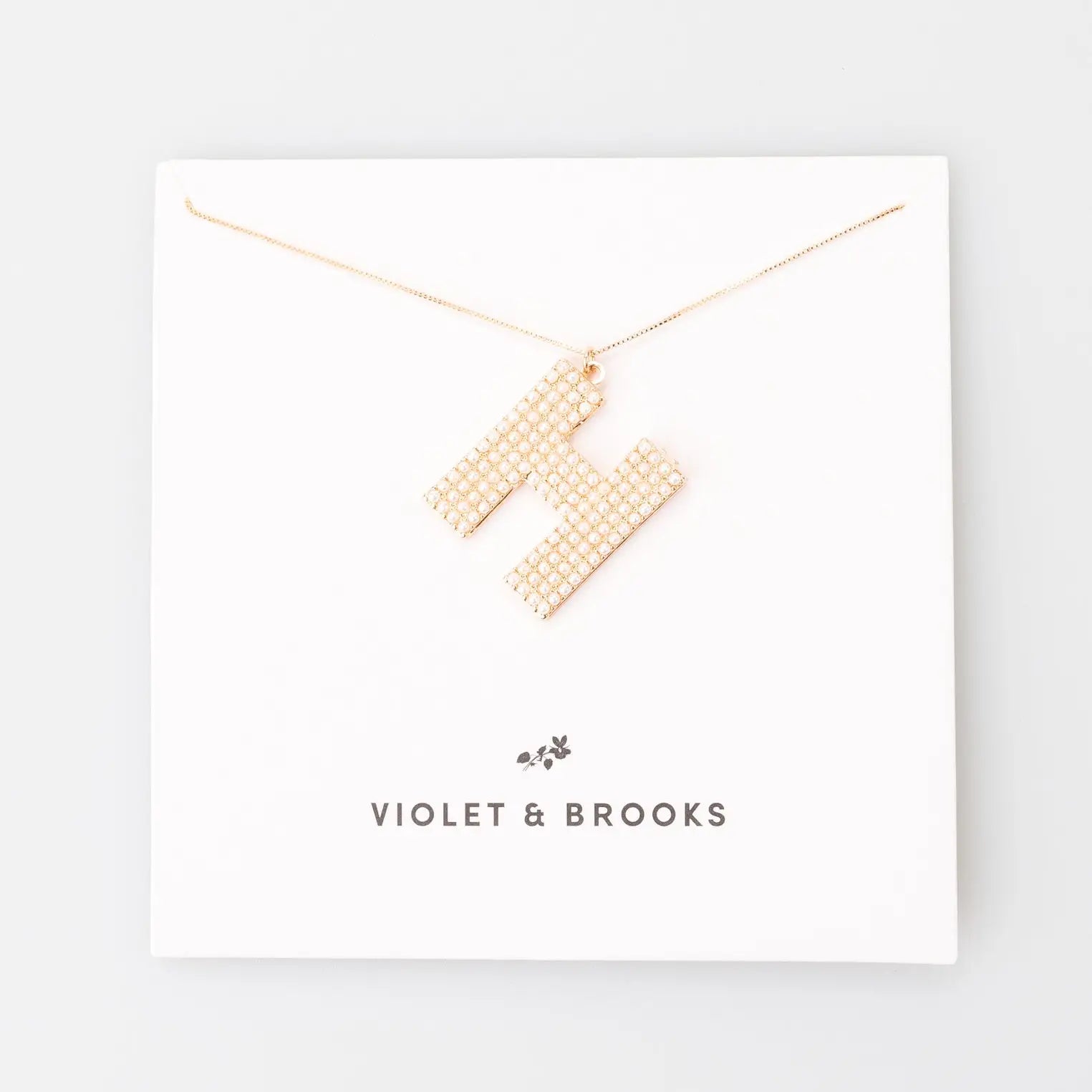 VIOLET & BROOKS Pearl Initial Necklace