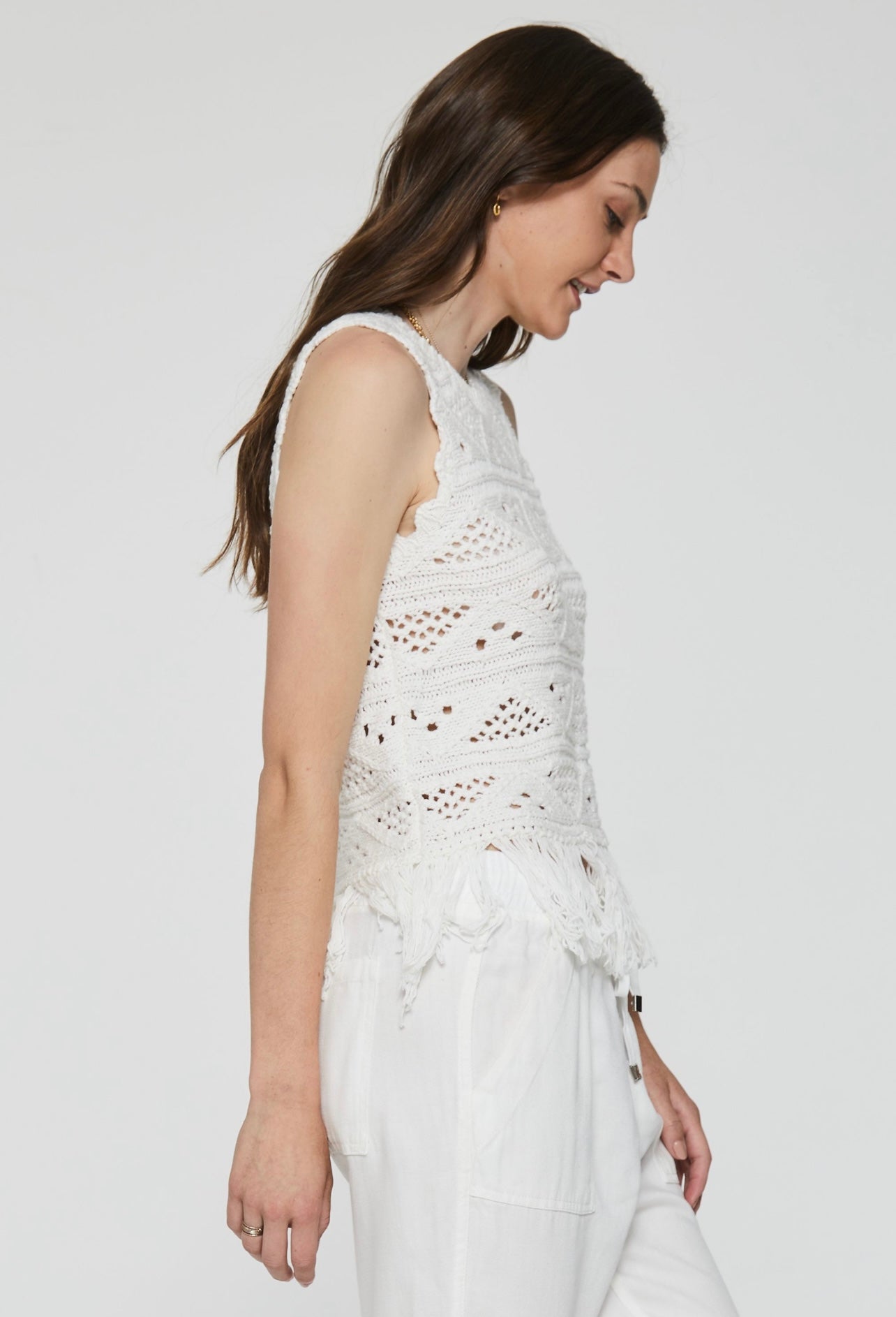 *ANOTHER LOVE Crochet BODHI FringeHem Vest Top