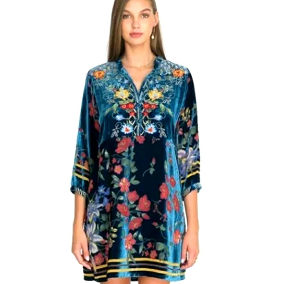 JOHNY WAS Velvet MABEL Burnout Tunic Dress