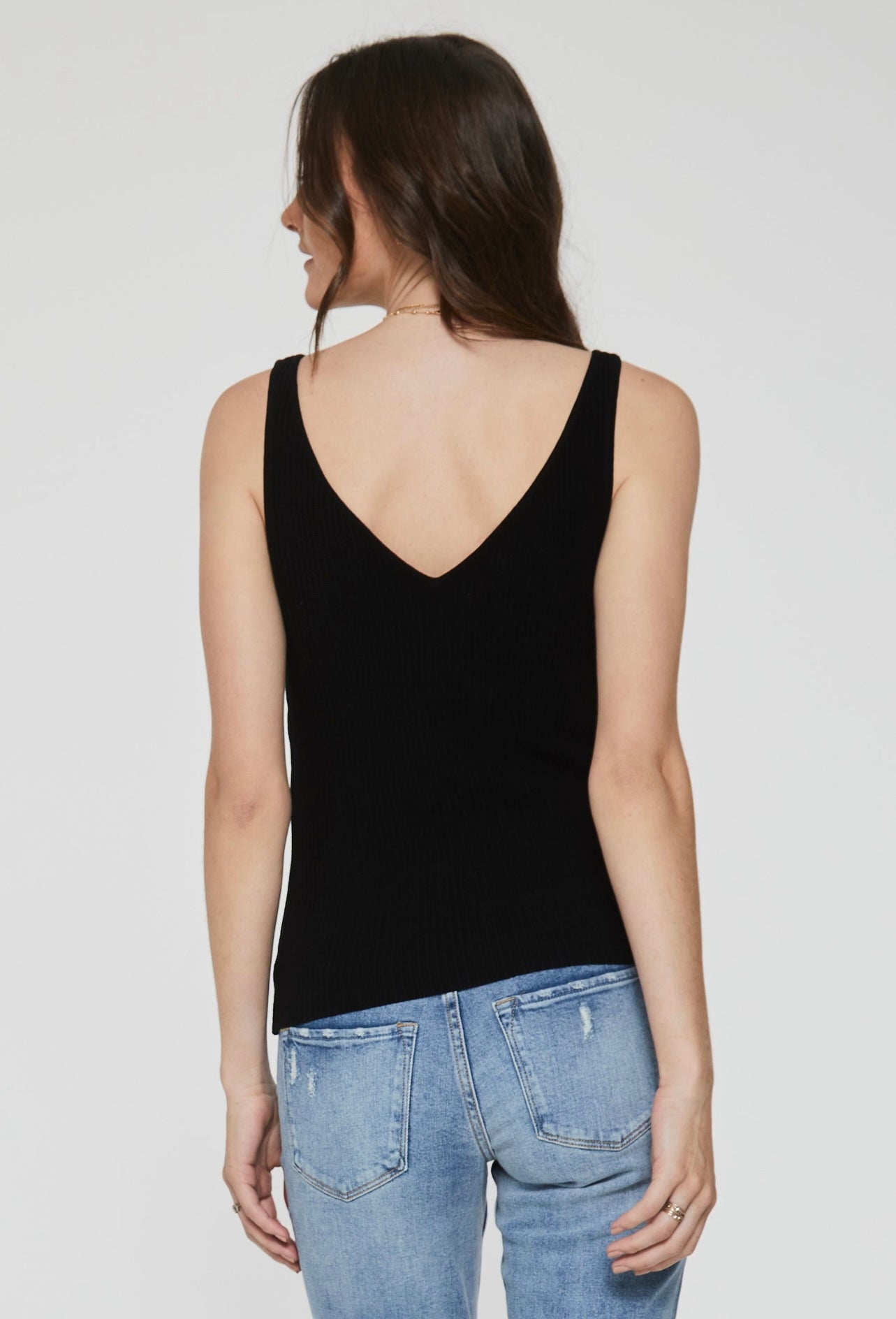 ANOTHER LOVE Double V-Neck NOA RibKnit Tank Top