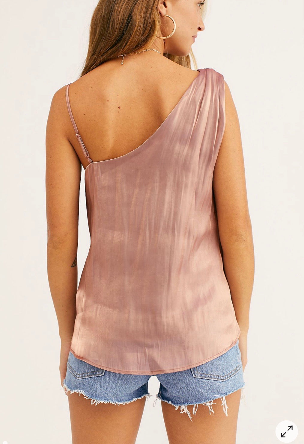 FREE PEOPLE Metallic SHIMMY SHIMMY OneShoulder Cami Top