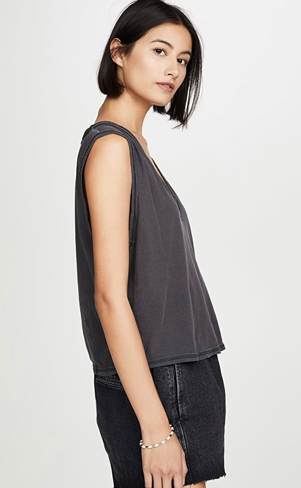 FREE PEOPLE MineralWash DREAMY V-Neck Muscle Tank Top