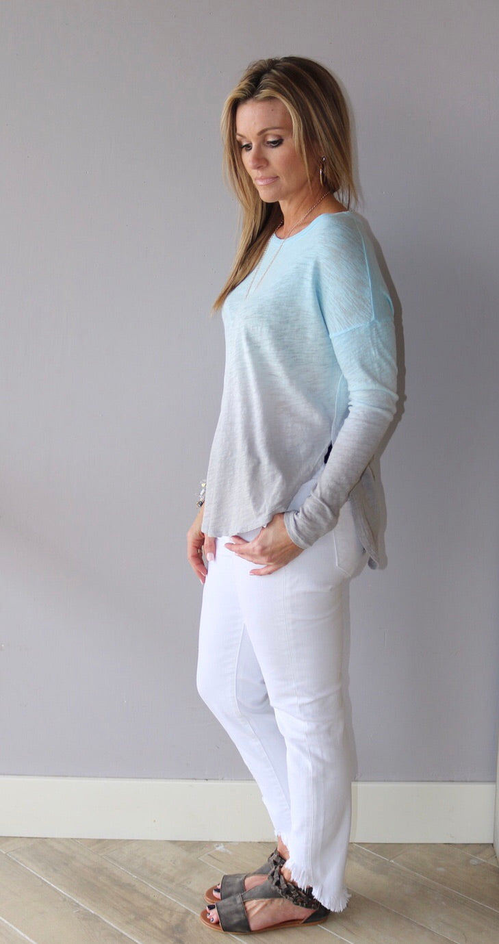 BOBI Night SHORELINE Hombre SlubJersey SideSlit ScoopHem Top