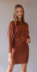 CAPTIVE BoatNeck DolmanSleeve RibKnit Sweater Dress