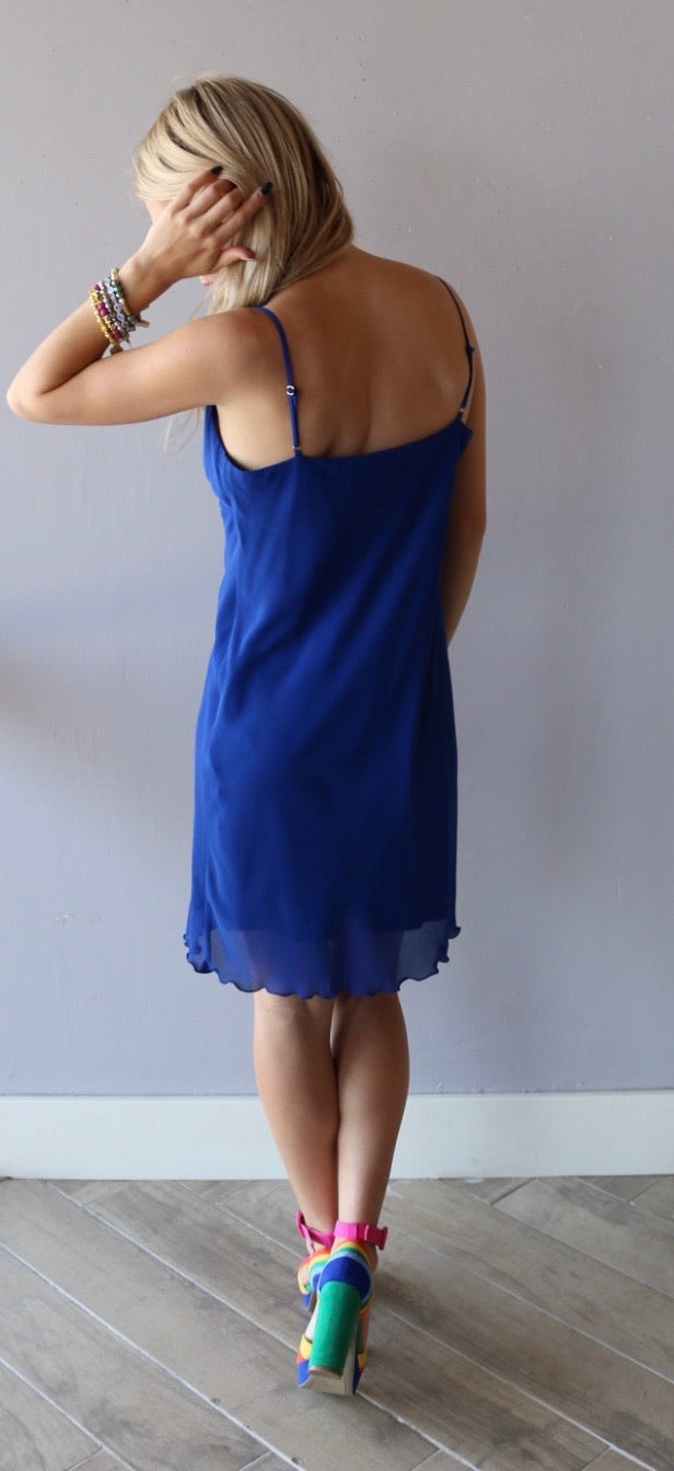 Naked Zebra HOLD ON LettuceHem Chiffon Cami Slip Dress