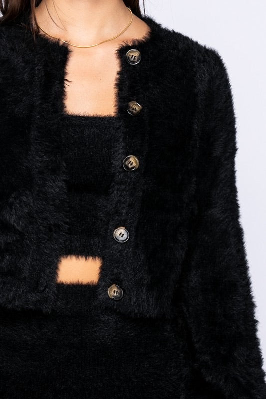 Skylar & Madison COZY FuzzyKnit Cardigan Sweater