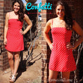 CONFETTI Polka Dot Spaghetti Strap SmockBack Dress