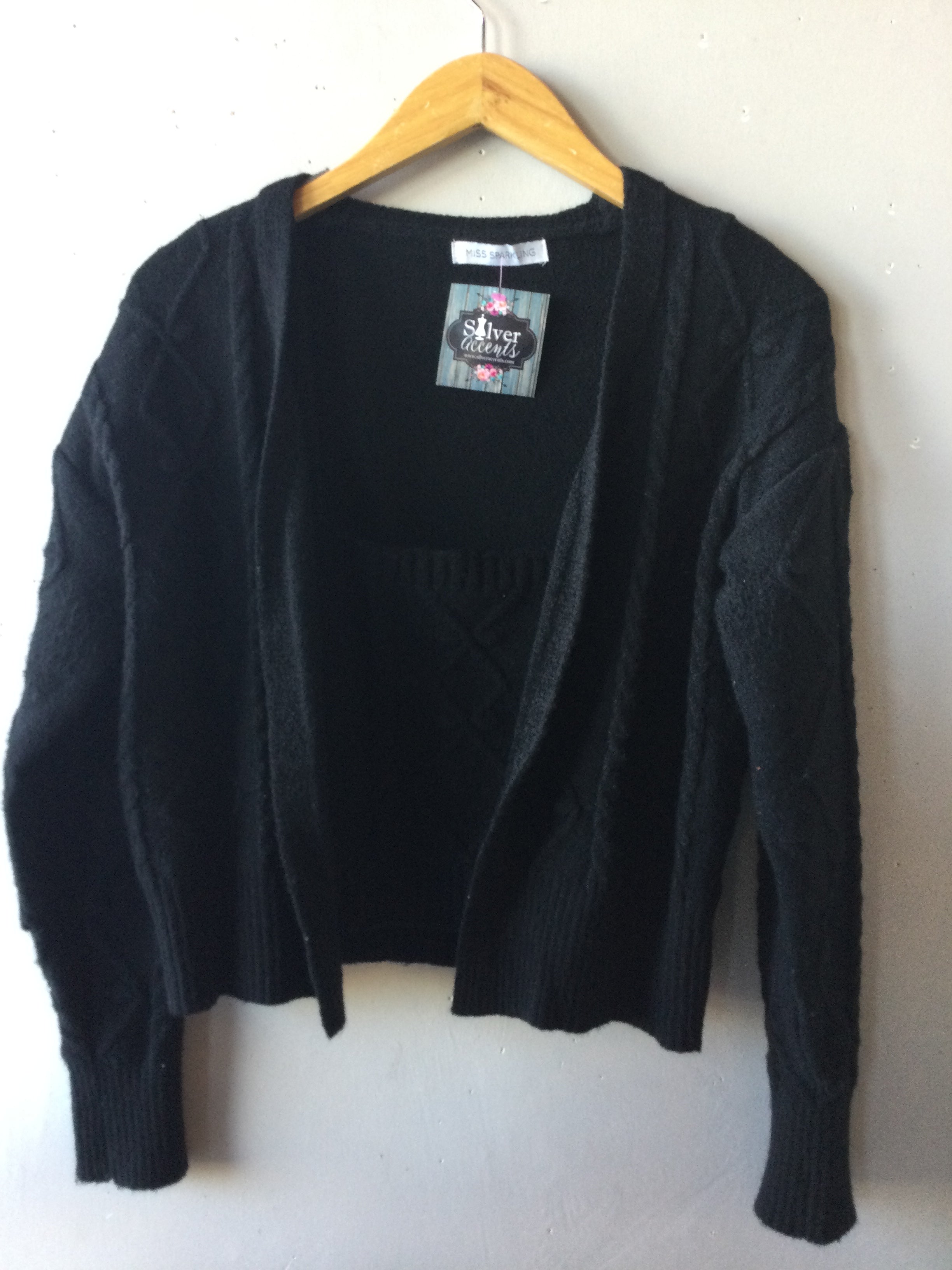 Miss Sparkling 2 Piece SNAP CableKnit Shell & Cardigan