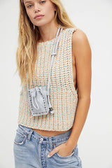 *FREE PEOPLE MultiKnit HOOPLA V-Back Vest