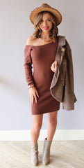 LE LIS! CHARMED RibKnit OneShoulder Sweater Dress