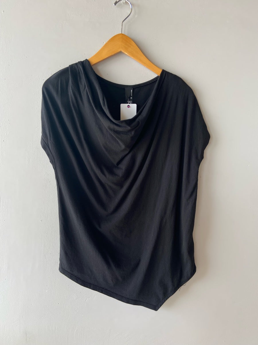 BOBI Pleat Shoulder SURVEY Light Weight Jersey Top