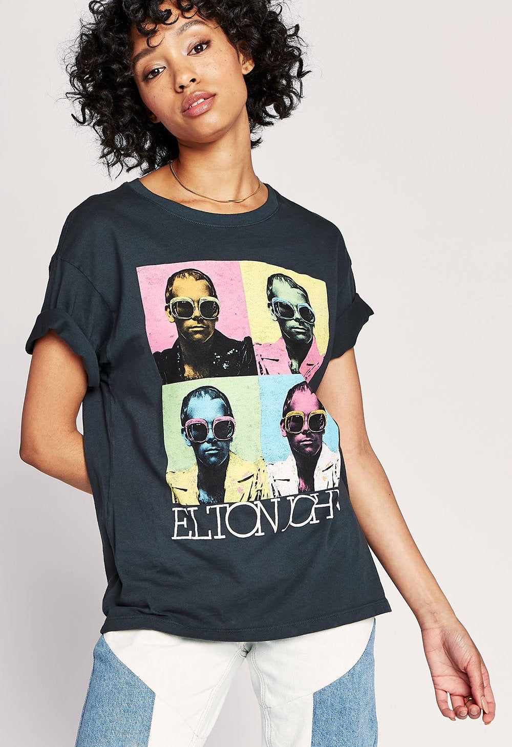 DAYDREAMER Pop Color ELTON JOHN Boyfriend Tee Top