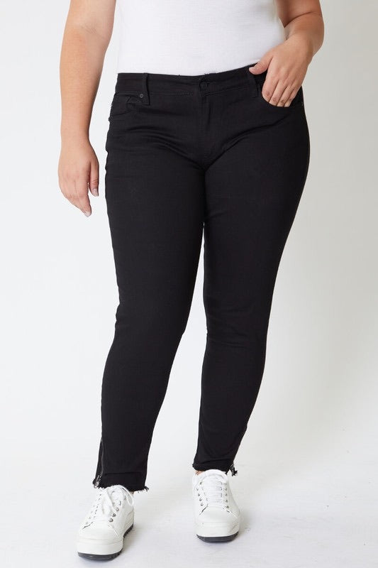 MESMERIZE Curvy Ankle Zip Skinny Jeans