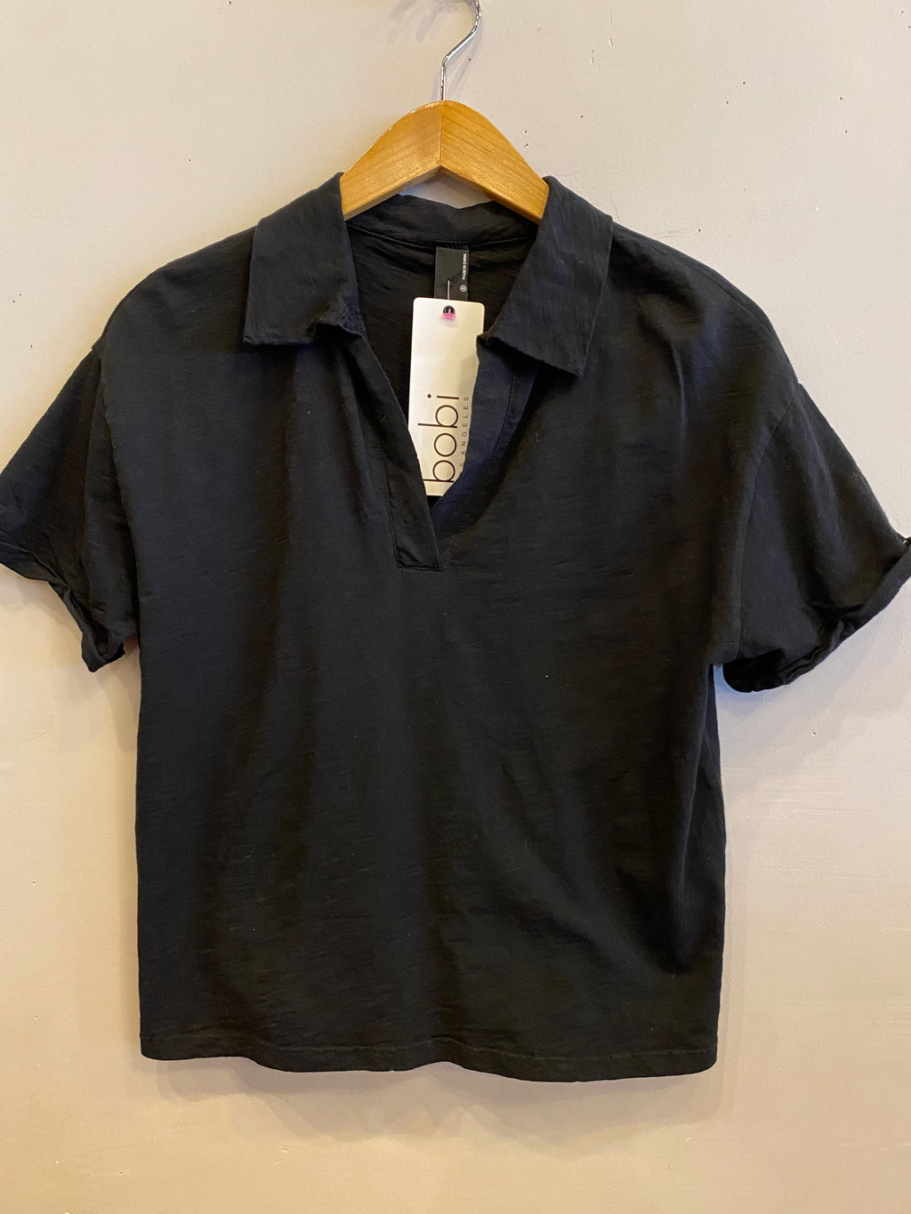 BOBI RollSleeve BARRIER Collar Slub Top