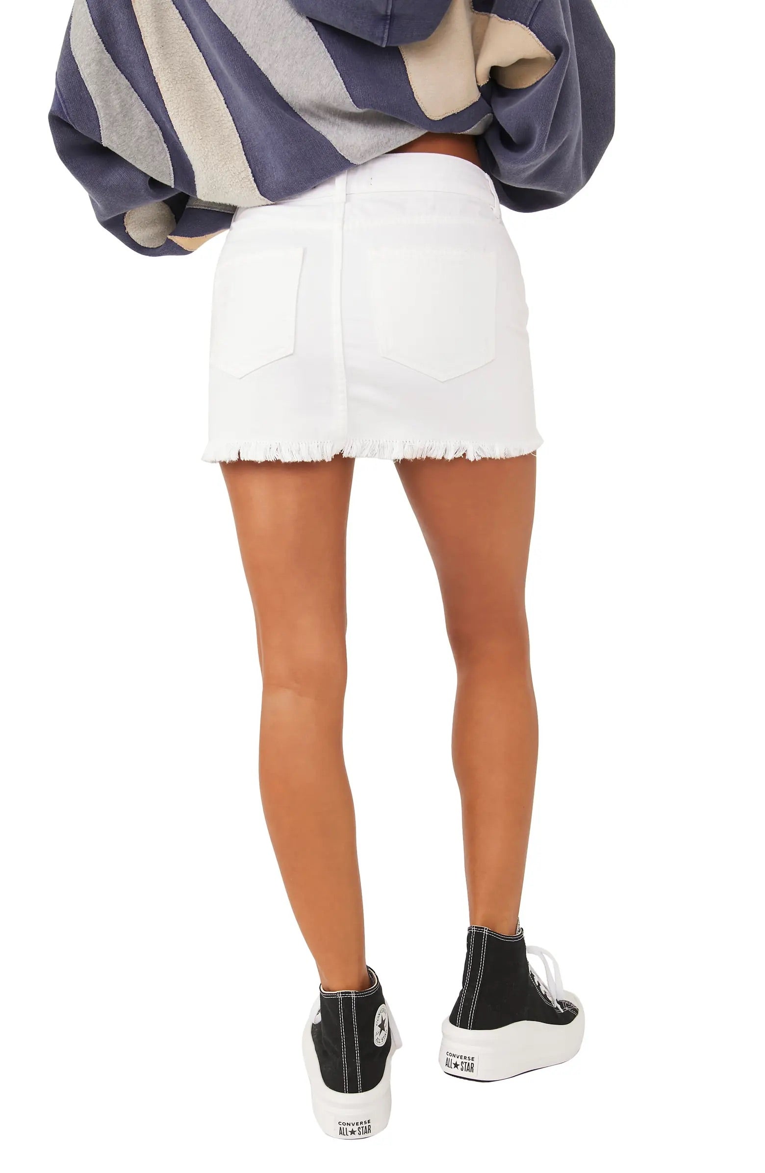 FREE PEOPLE Denim OUT OF THE ORDINARY Mini Skirt