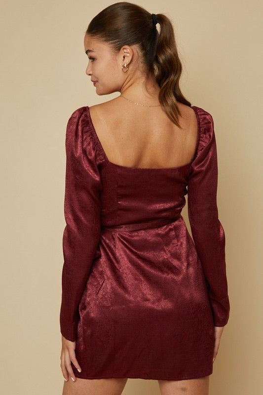 *Satin BYRON Wrap Dress